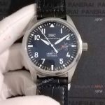 High Quality IWC Big Pilots Mark XVII Watch Black Dial Black Leather Strap